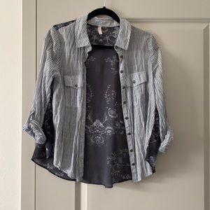 Free people sheer button down shirt